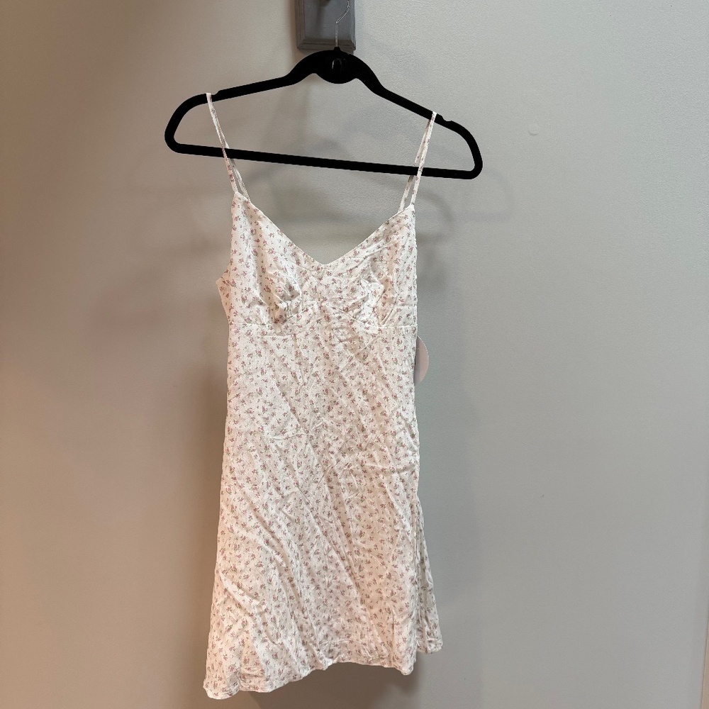 Cream Floral Mini Dress